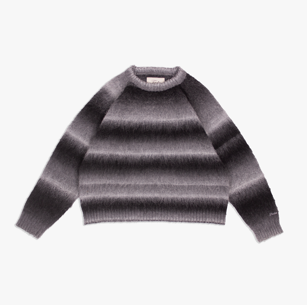 Mountain Sweater Grey by Fades grey brushed knit sweater with raglan sleeves