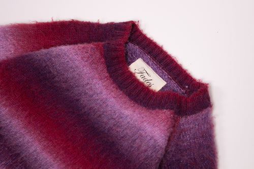 Mountain Sweater Purple and pink by Fades ribbed collar and interior brand label detail